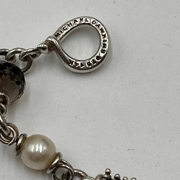 Michael Dawkins 925 Sterling 14K Rondel Bead fresh Water Pearl Toggle
Bracelet - Picture 8 of 9